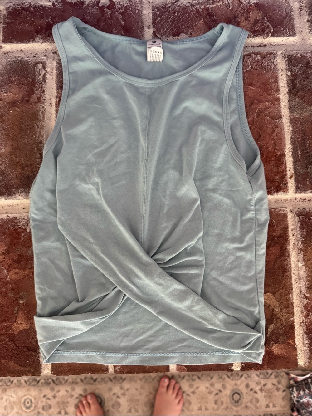 Light Blue Twist-Front Tank Top - Unknown Brand